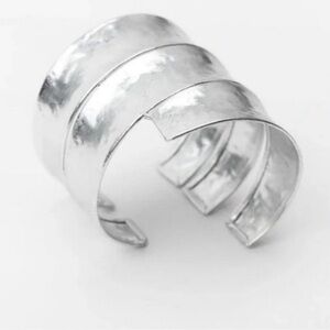 ZARA Triple Textured Bracelet NWOT Silver tone